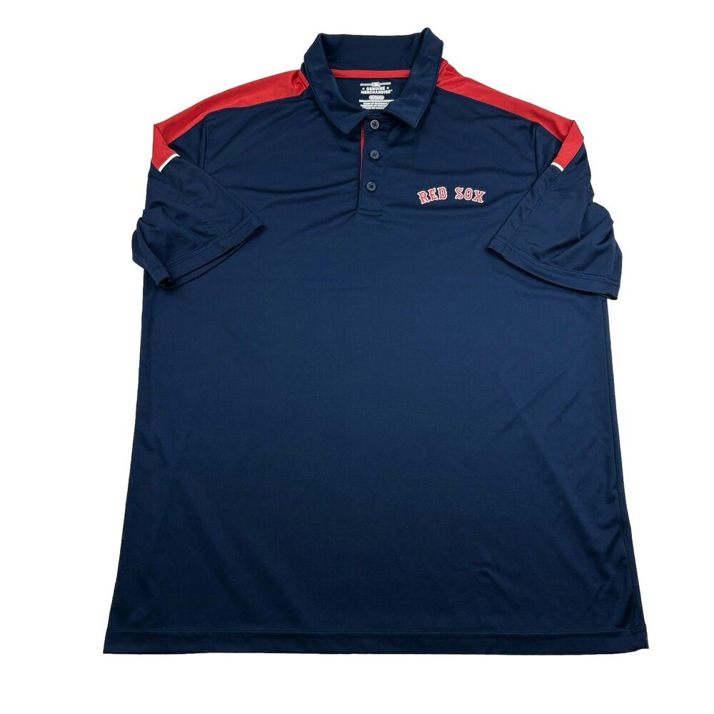 Boston Red Sox MLB Polo Shirt Mens XL Blue Red Short Sleeve
